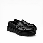 Mocassino Double Monk Chunky Pelle Nera