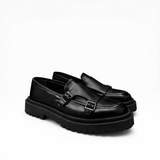 Mocassino Double Monk Chunky Pelle Nera