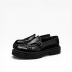 Mocassino Double Monk Chunky Pelle Nera