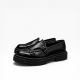Mocassino Double Monk Chunky Pelle Nera