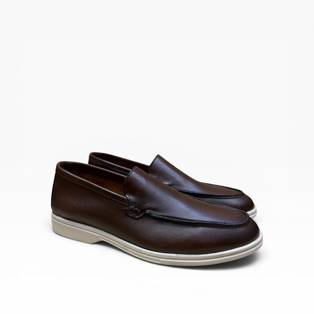 Mocassino Mod.Piana in Pelle Marrone Immagine secondaria del prodotto