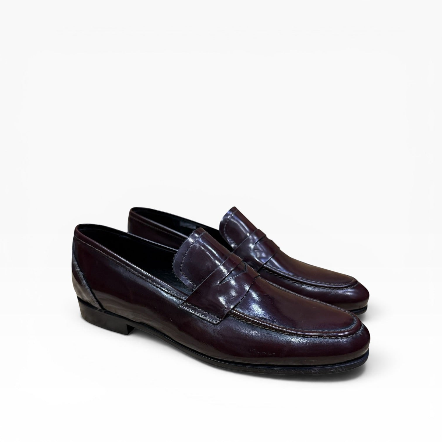 Mocassino Penny Loafer in Pelle Abrasivata