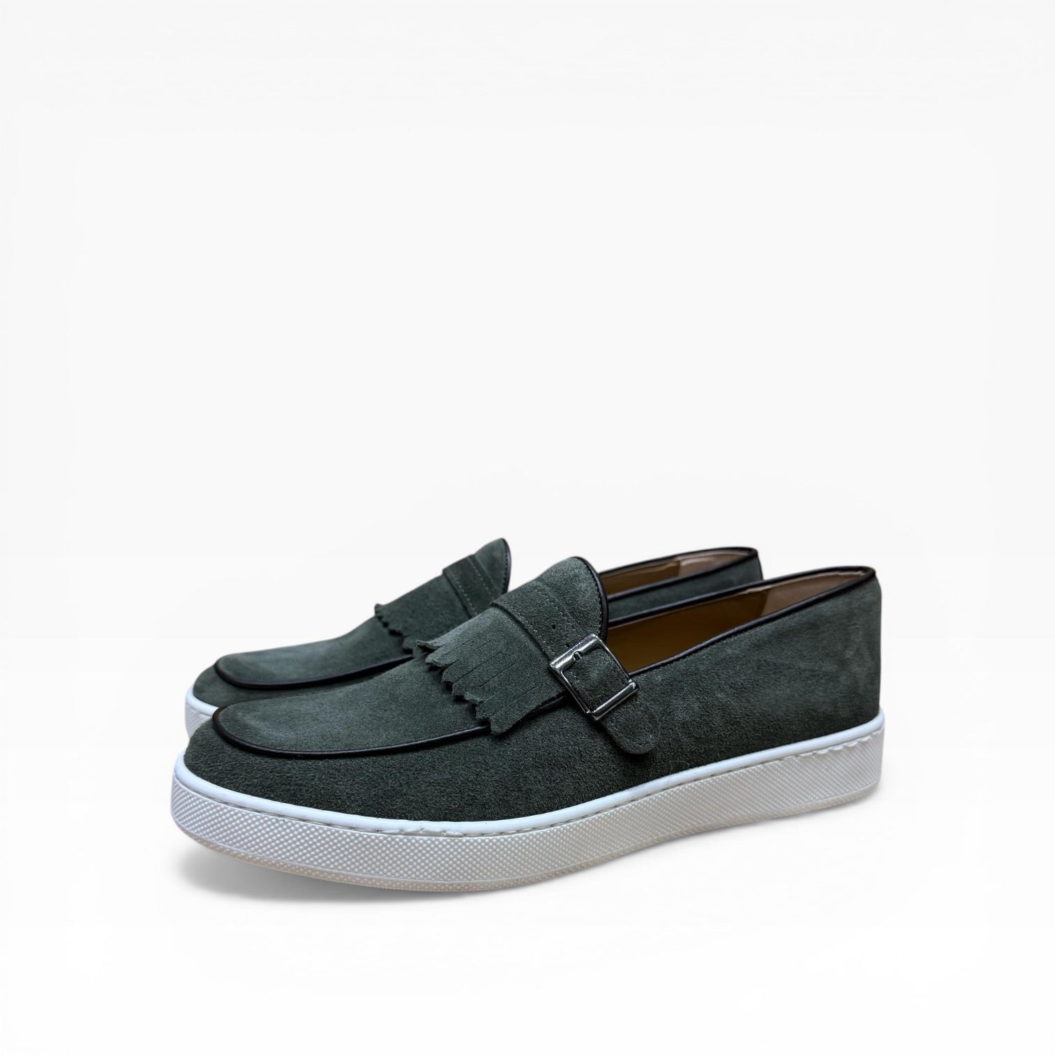 Mocassino con Fibbia e Frangia in Camoscio