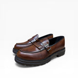 Mocassino con Frange e Fibbia In Pelle