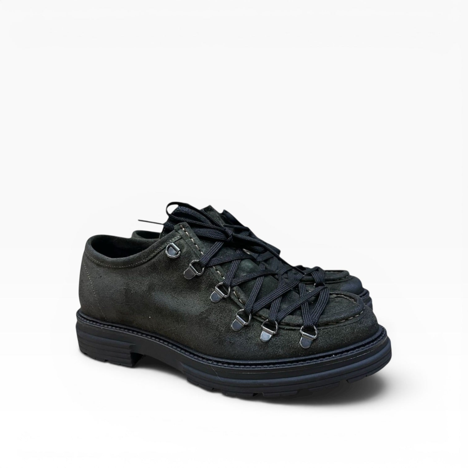 Scarpa Ingegnere Con Ganci in Camoscio