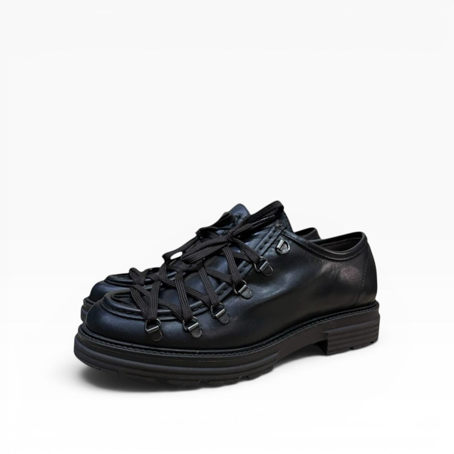 Scarpa Ingegnere Con Ganci in Pelle