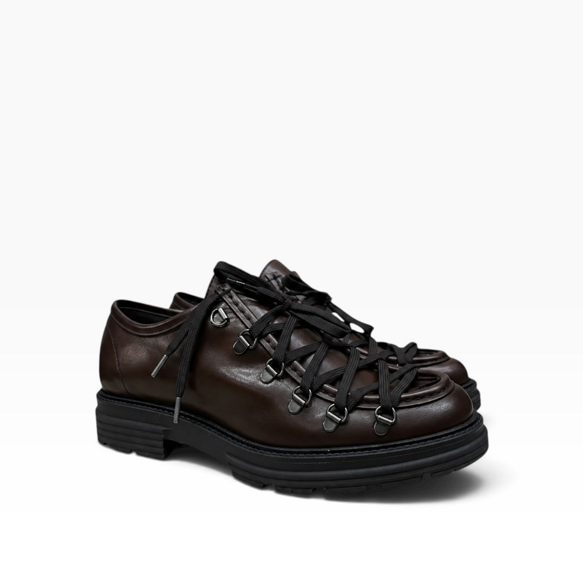 Scarpa Ingegnere Con Ganci in Pelle Marrone Immagine secondaria del prodotto