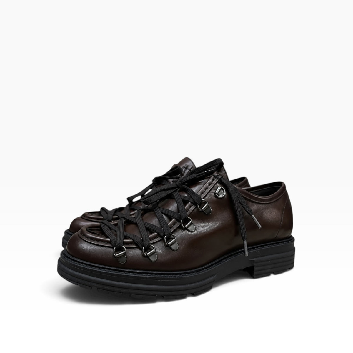 Scarpa Ingegnere Con Ganci in Pelle Marrone Immagine principale del prodotto