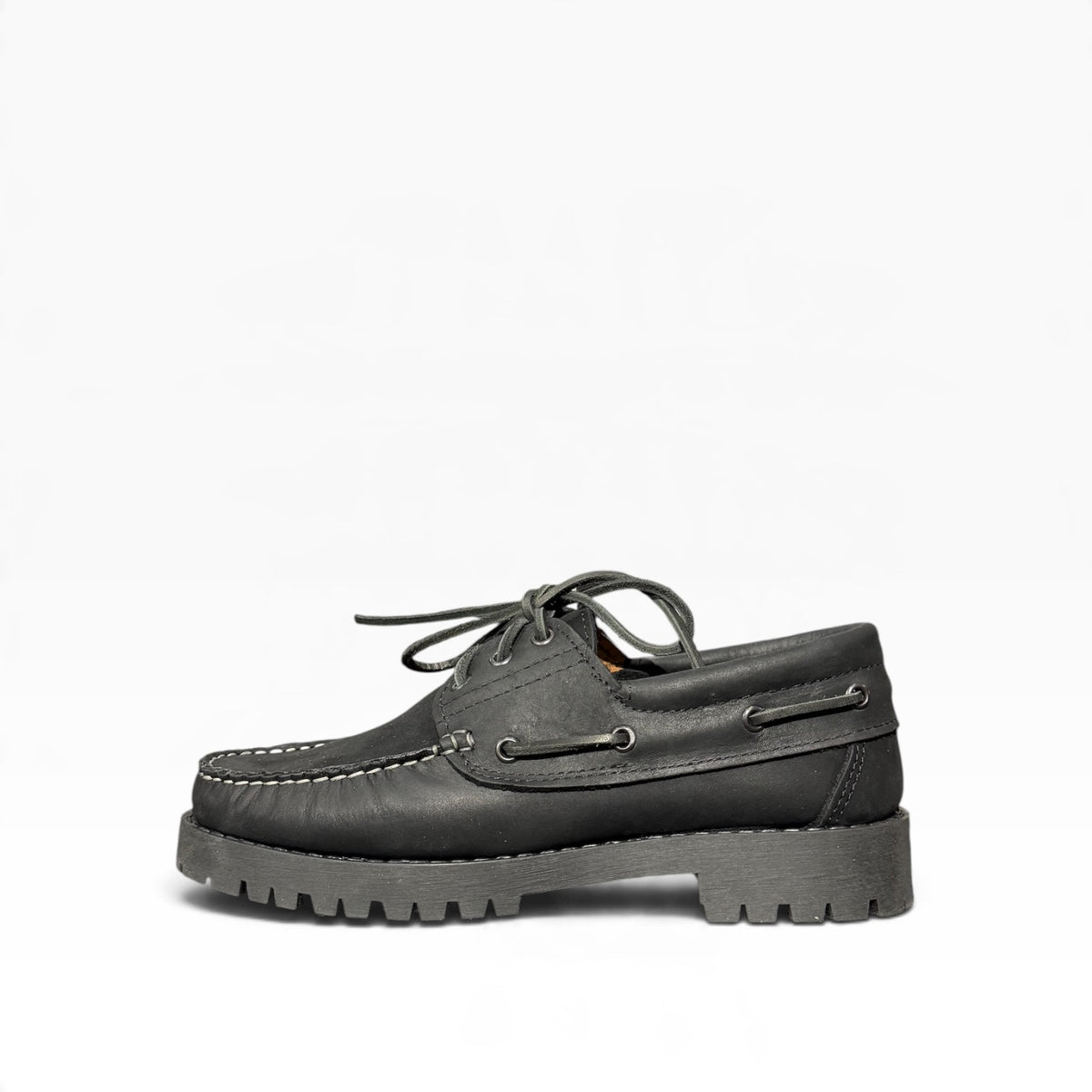 Scarpa da Barca in Nabuk Nero Immagine principale del prodotto