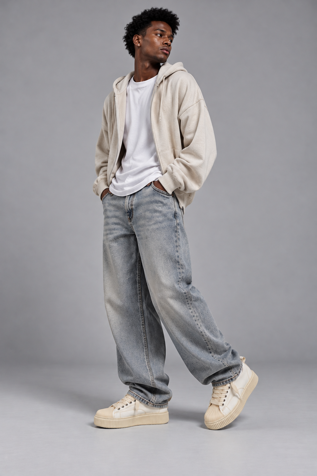 Sneaker Megan Denim Phantom Bianco