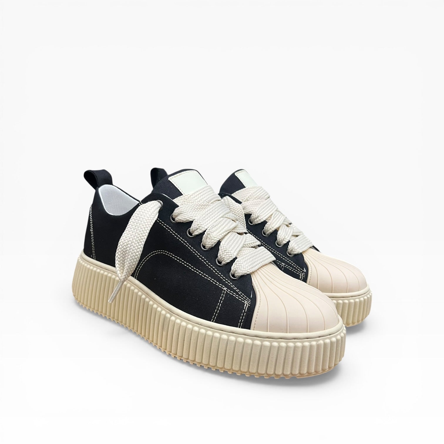 Sneaker Megan Denim Phantom Nero e Beige Immagine secondaria del prodotto