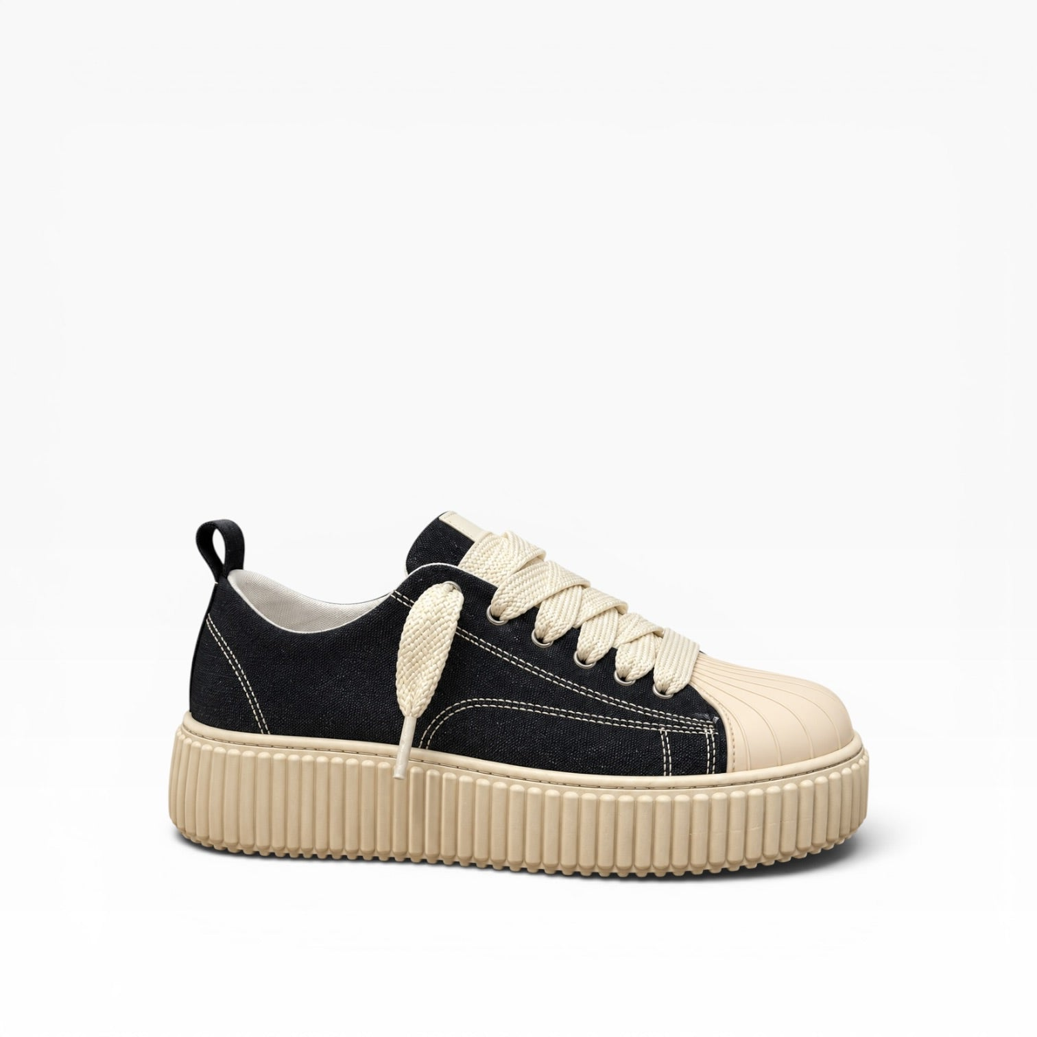 Sneaker Megan Denim Phantom Nero e Beige Immagine secondaria del prodotto