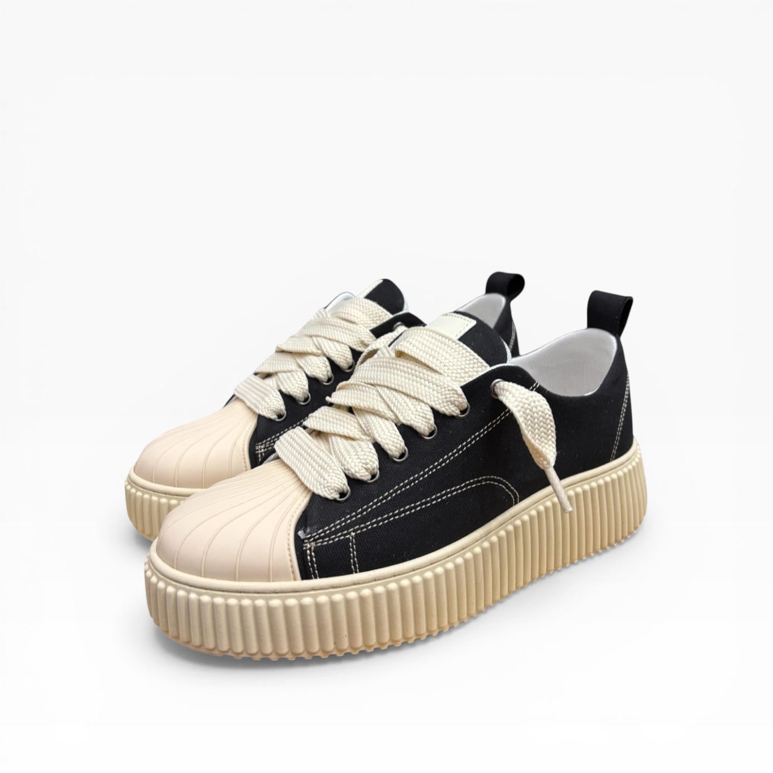 Sneaker Megan Denim Phantom Nero e Beige Immagine principale del prodotto