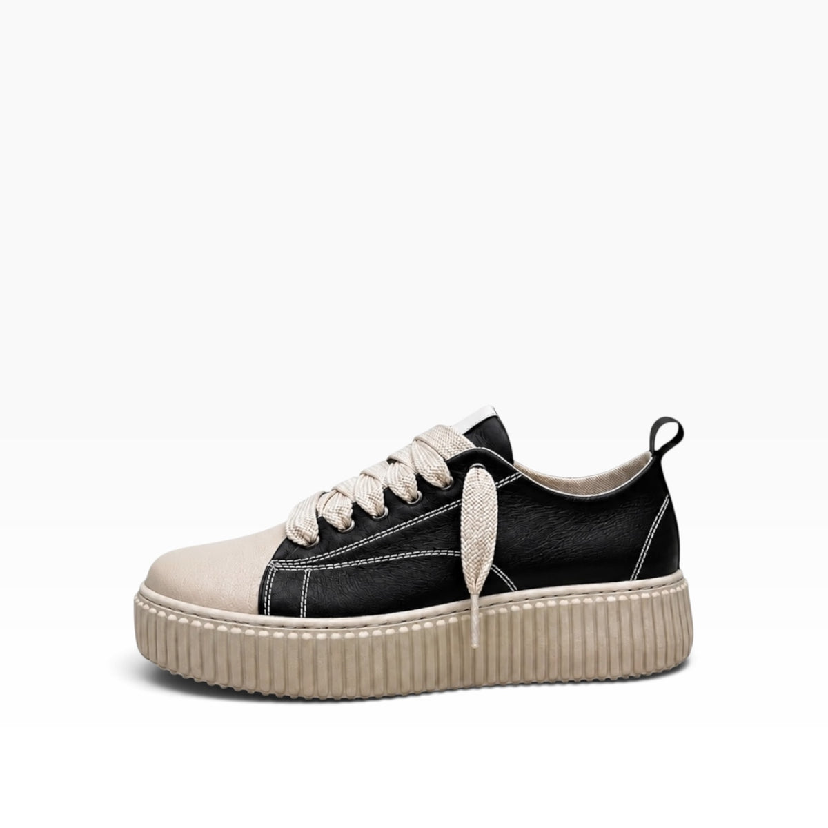 Sneaker Megan Pelle Nero e Beige Immagine principale del prodotto