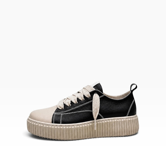 Sneaker Megan Pelle Nero e Beige