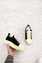 Sneaker Megan Phantom Camoscio Nero e Beige