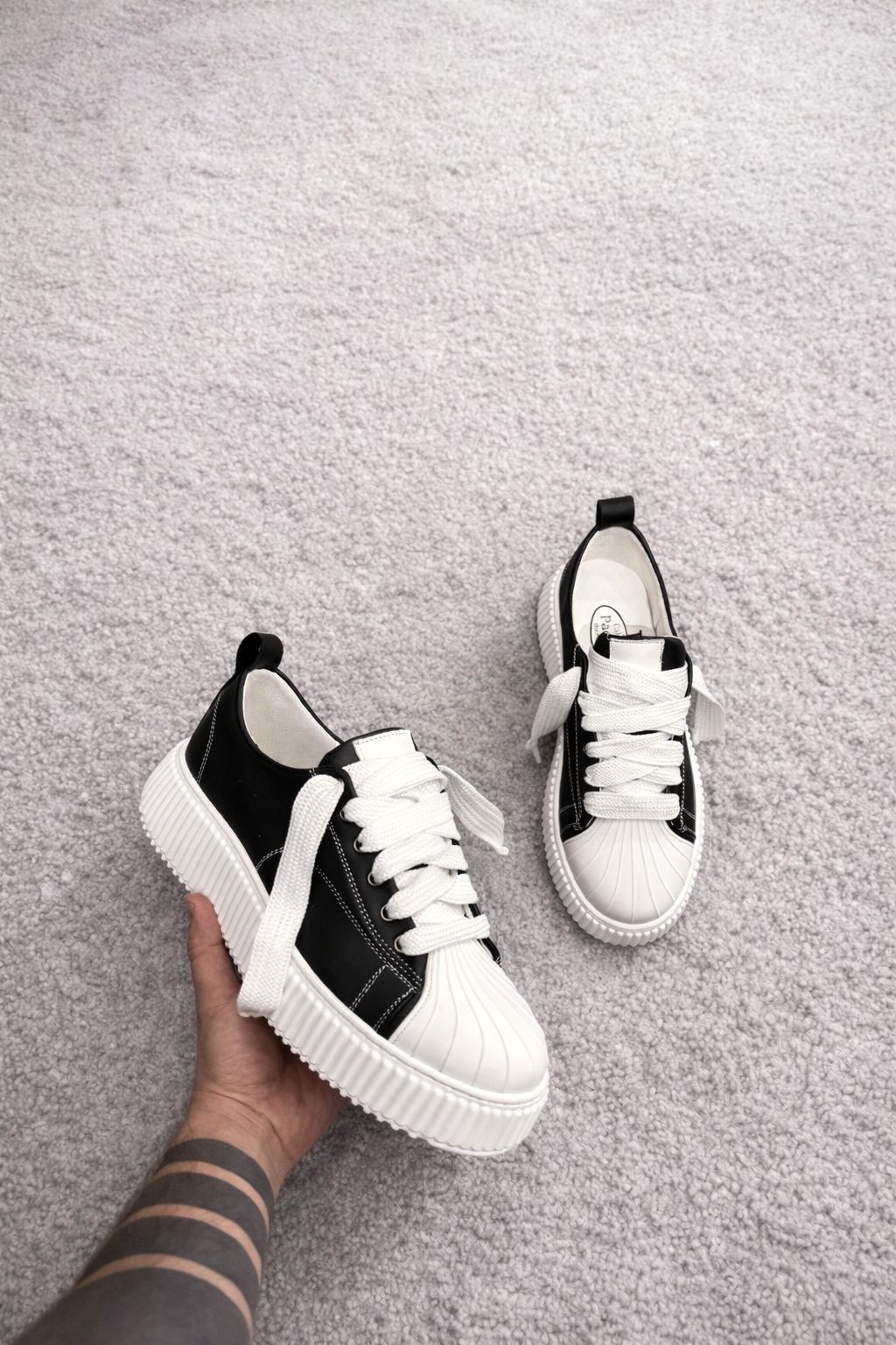 Sneaker Megan Phantom Pelle Bianco e Nero