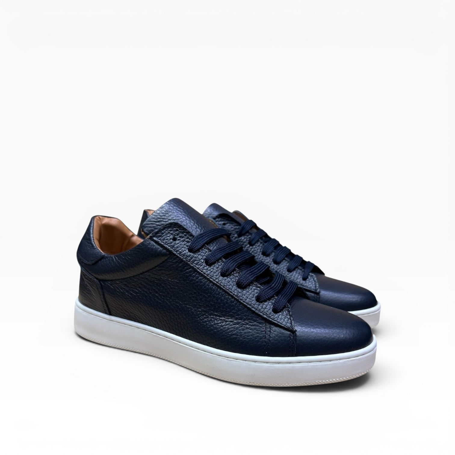 Sneaker Minimal Uomo Pelle Martellata