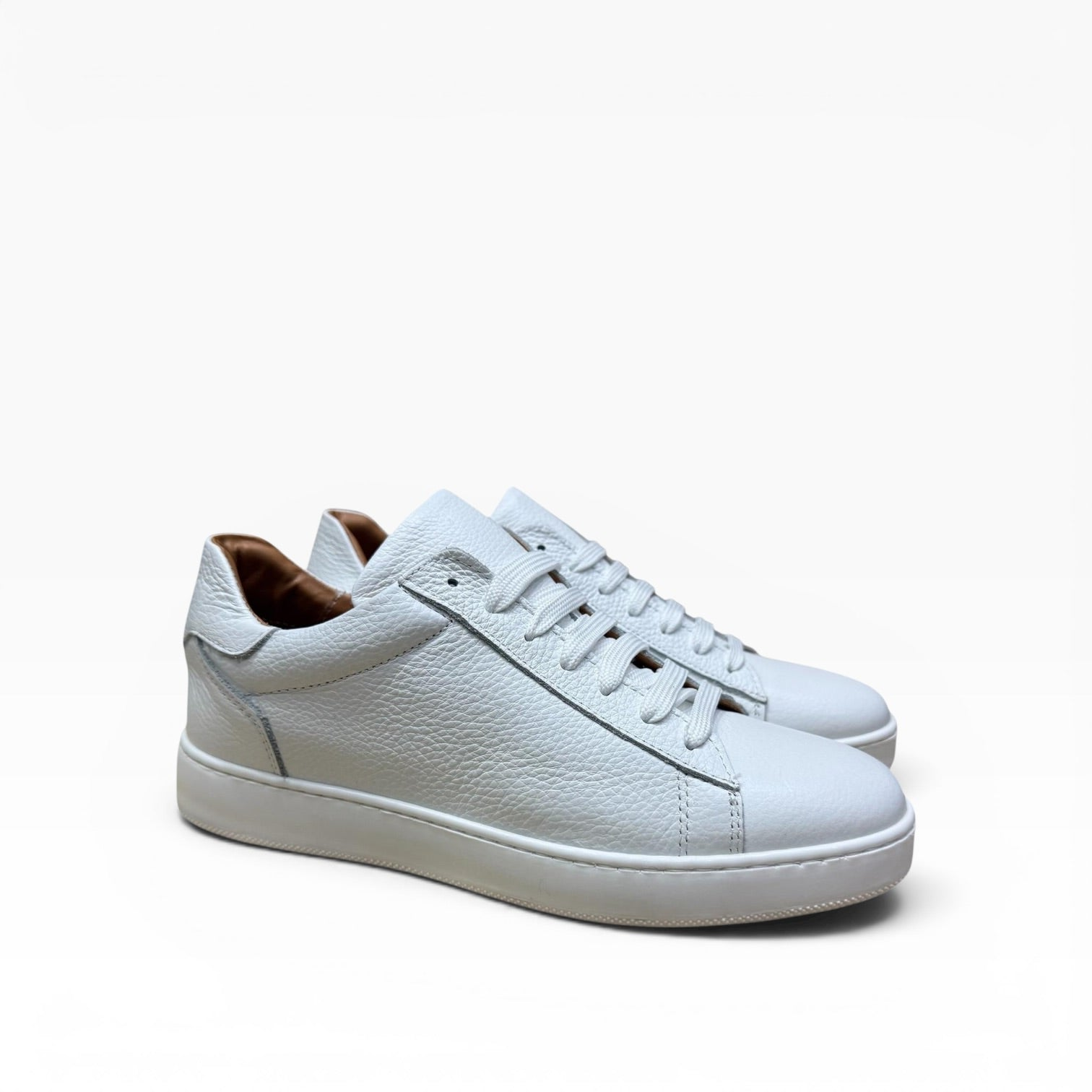 Sneaker Minimal Uomo Pelle Martellata