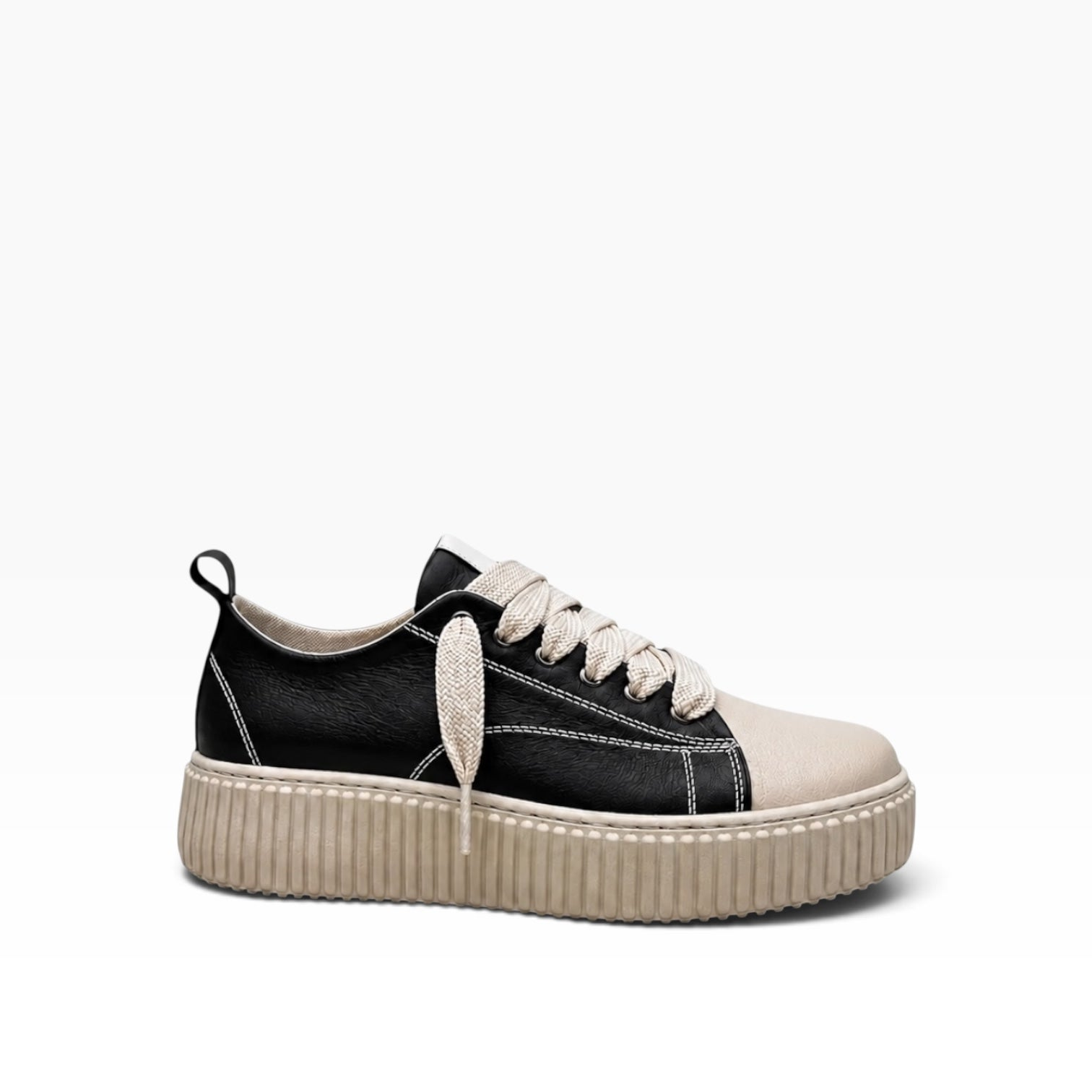 Sneaker Paciocco Megan Pelle Nero e Beige