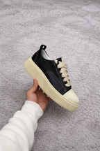Sneaker Paciocco Megan Pelle Nero e Beige