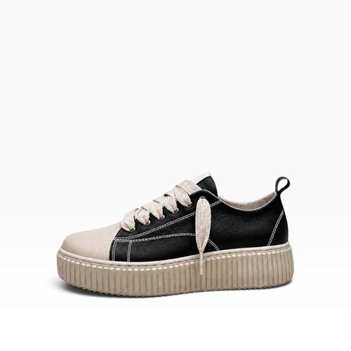 Sneaker Paciocco Megan Pelle Nero e Beige