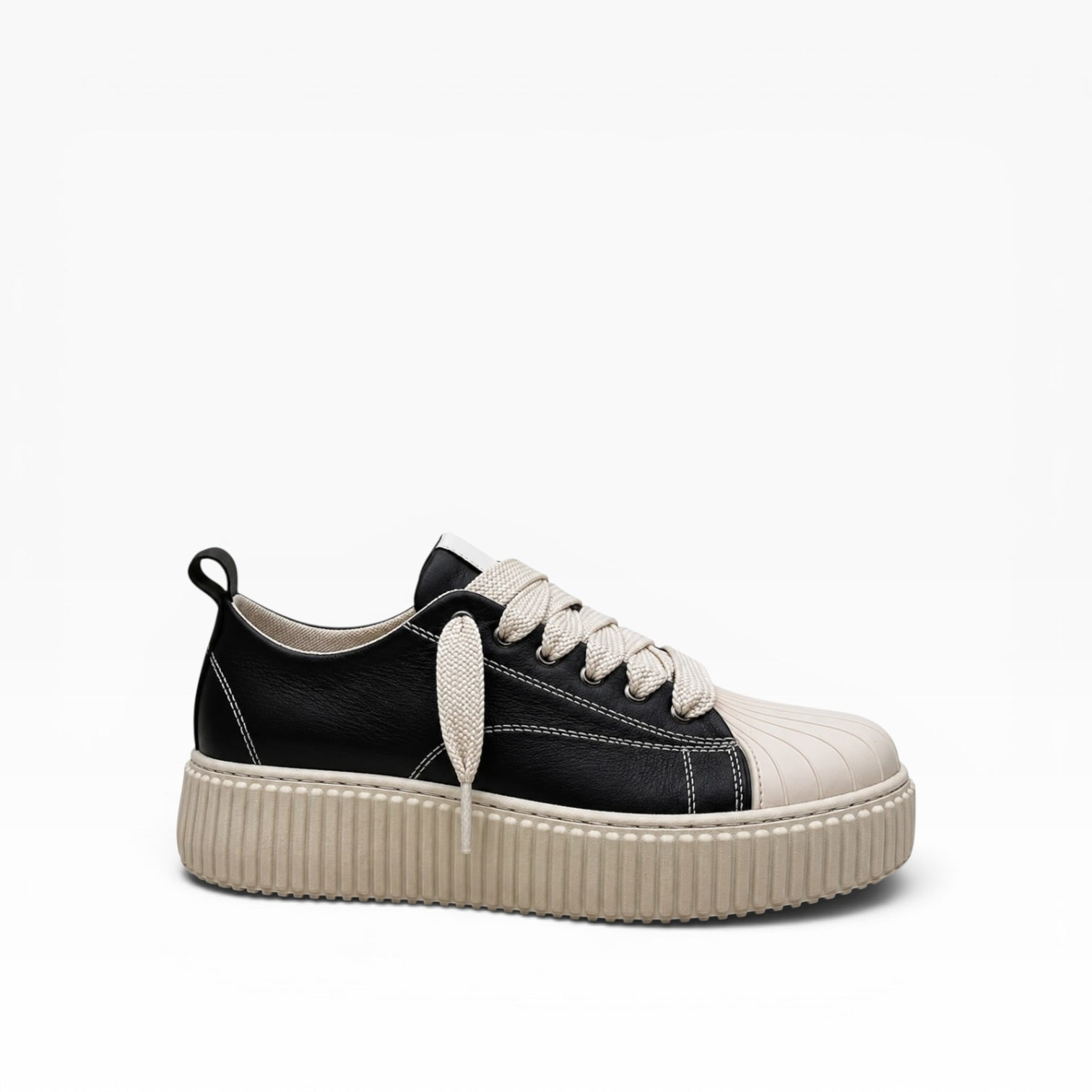 Sneakers Megan Phantom Pelle Nero e Beige