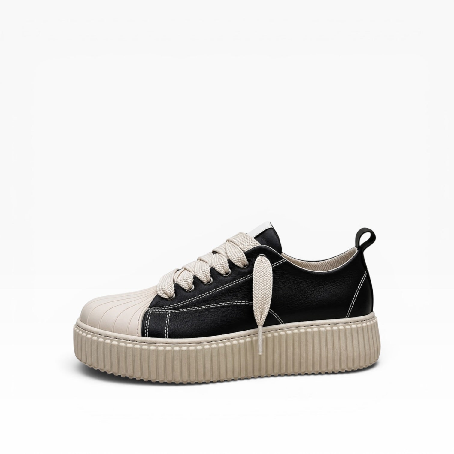 Sneakers Megan Phantom Pelle Nero e Beige