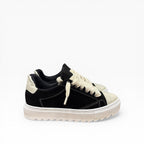 Sneakers Top Camoscio Nero e Beige