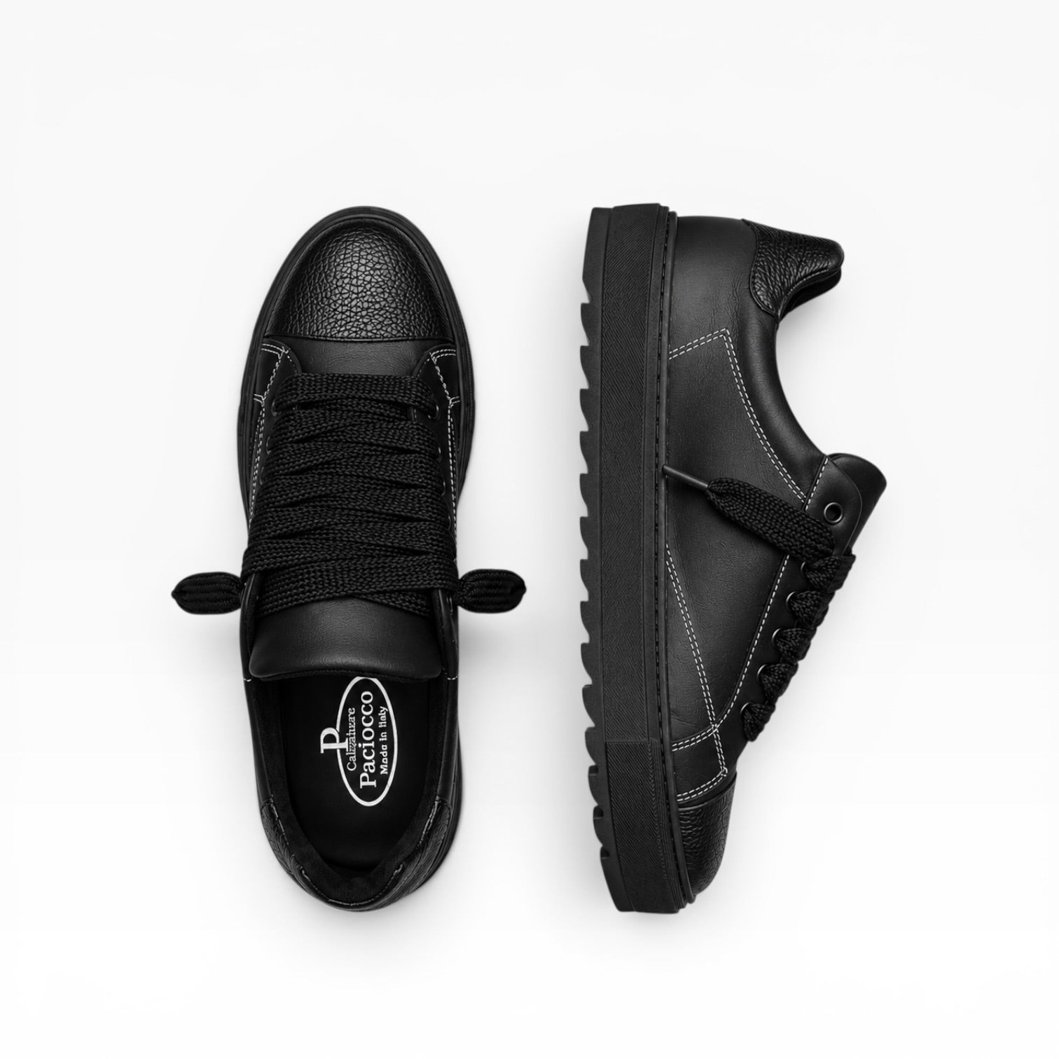 Sneakers Top Essence Black Leather