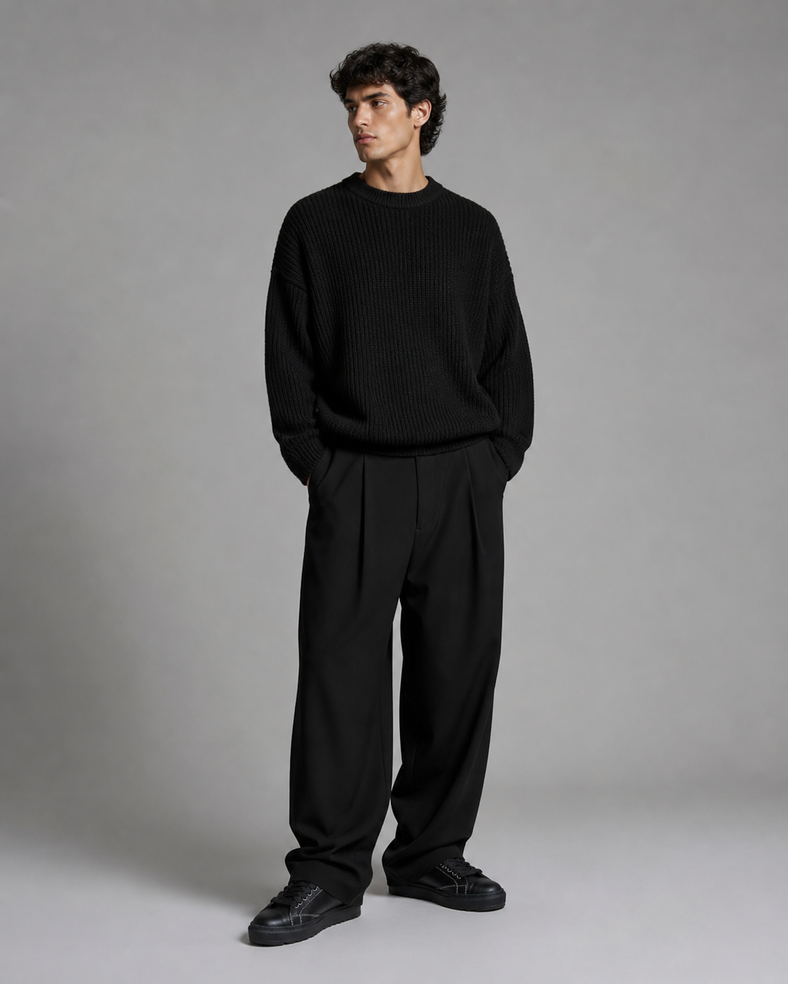 Sneakers Top Essence Black Leather