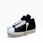 Sneakers Top MidCut in Nabuk Bianco e Nero