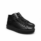 Sneakers Top MidCut in Pelle Nero
