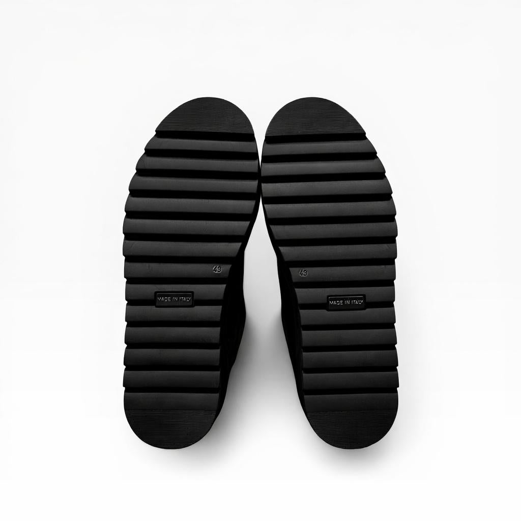 Sneakers Top MidCut in Pelle Nero