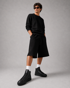 Sneakers Top MidCut in Pelle Nero