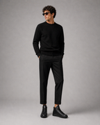 Sneakers Top MidCut in Pelle Nero