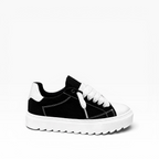 Sneakers Top in Camoscio Bianco e Nero