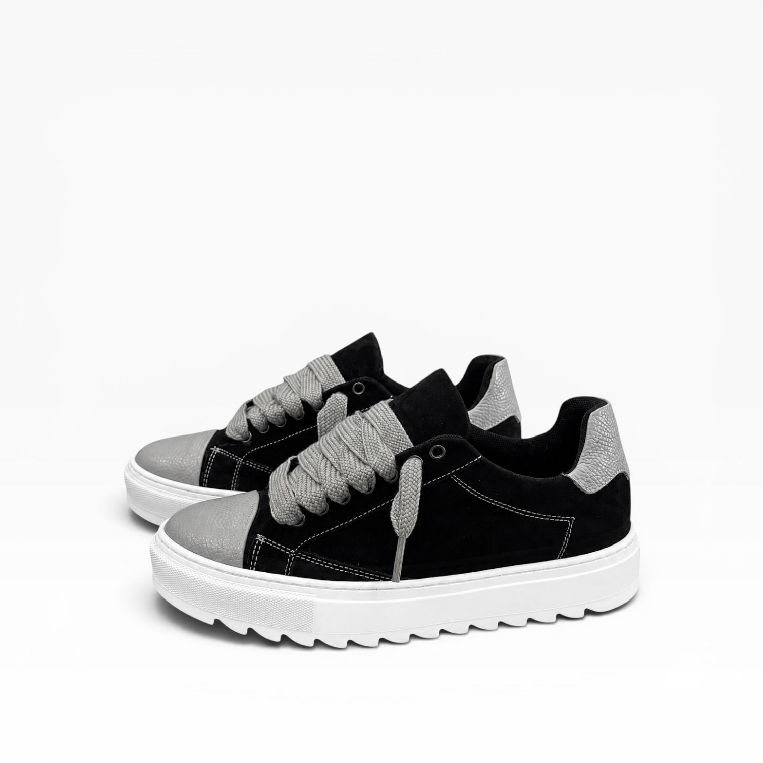 Sneakers Top in Camoscio Grey Vision