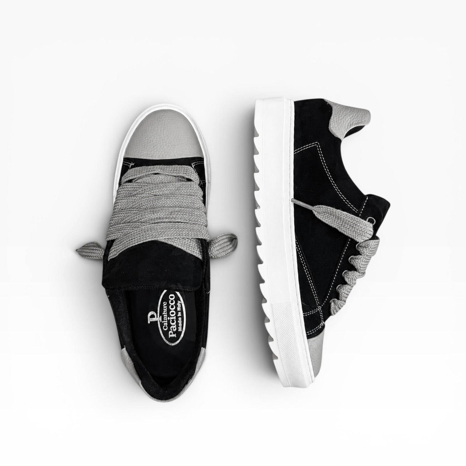Sneakers Top in Camoscio Grey Vision