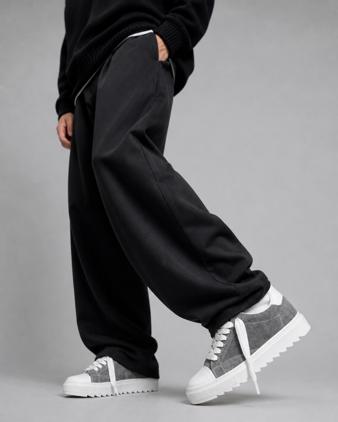 Sneakers Top in Camoscio Grigio