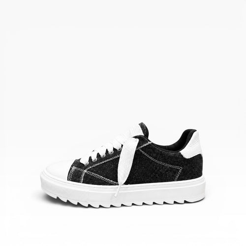 Sneakers Top in Denim Nero