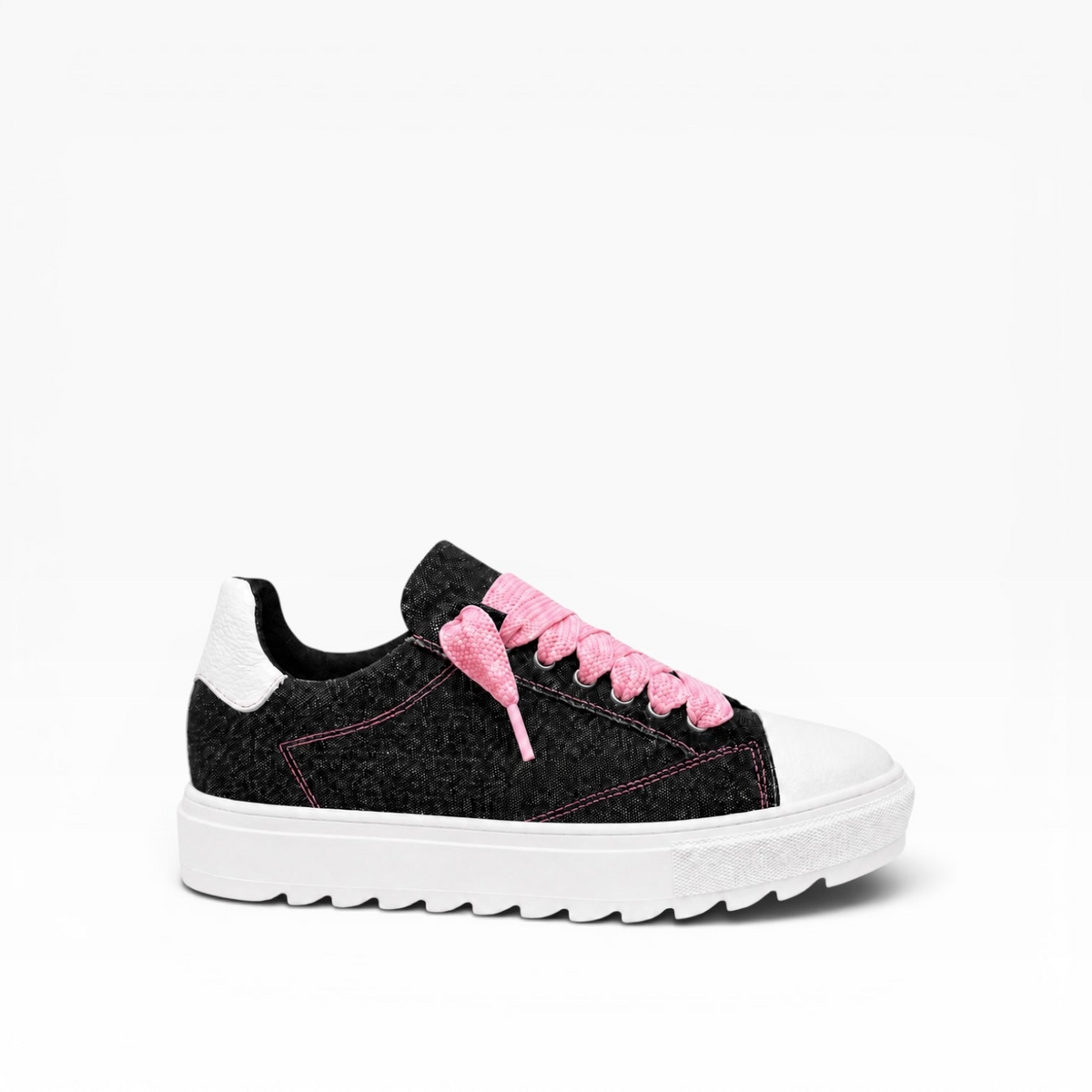 Sneakers Top in Denim Rosa