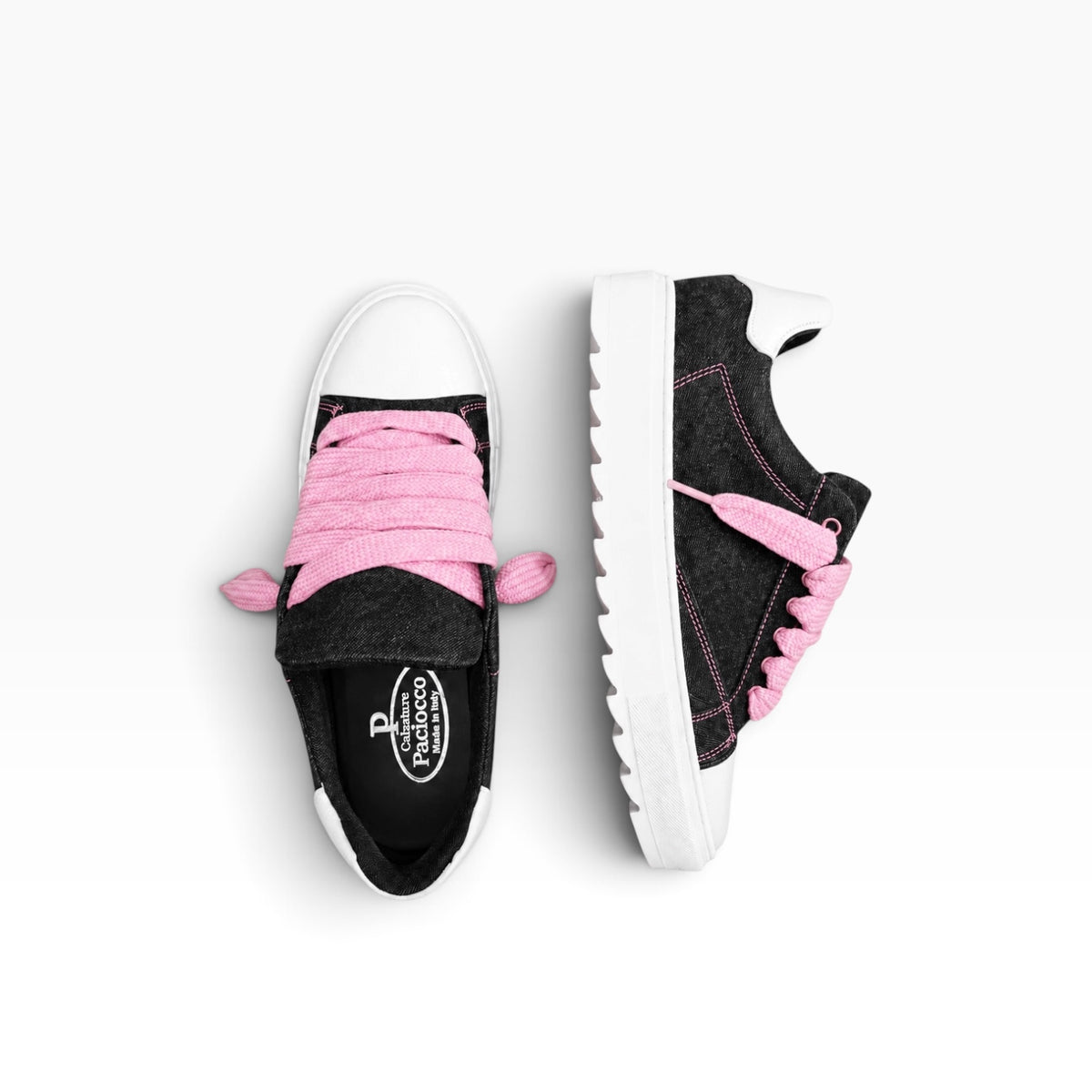 Sneakers Top in Denim Rosa