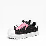 Sneakers Top in Denim Rosa