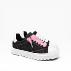 Sneakers Top in Denim Rosa