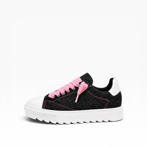 Sneakers Top in Denim Rosa