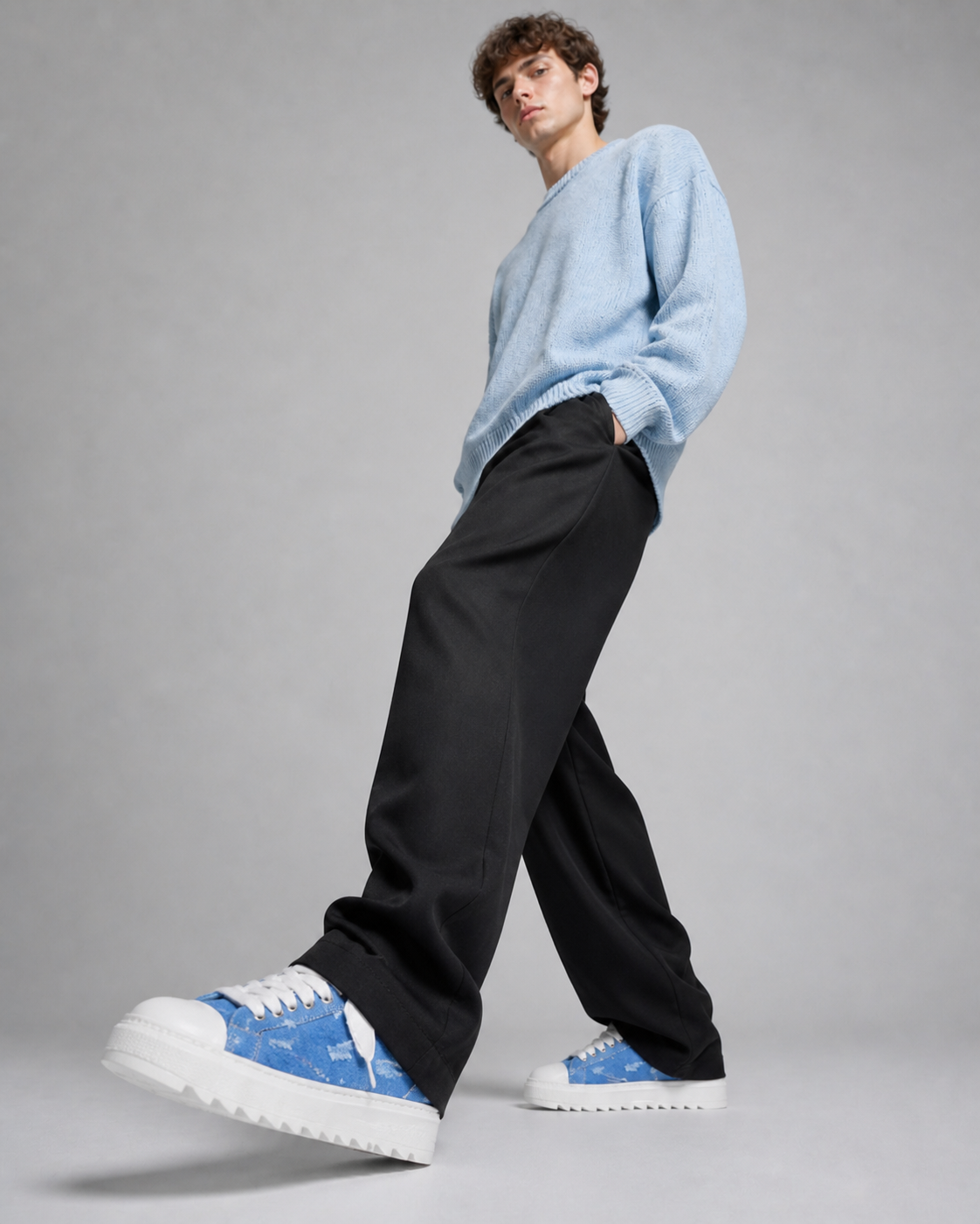 Sneakers Top in Denim Sky