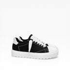 Sneakers Top in Nabuk Bianco e Nero