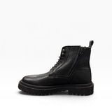 Stivaletto Anfibio in Pelle Martellata con Zip